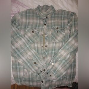 O'Neill Green and Cream Plaid Shirt